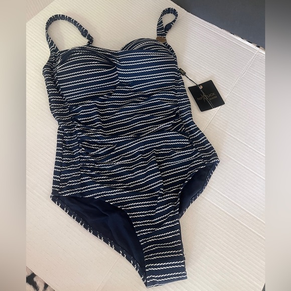 Nip Tuck Other - NWT Nip Tuck Swimsuit Joanne 6 blue stripe one-piece multicup fit slimming